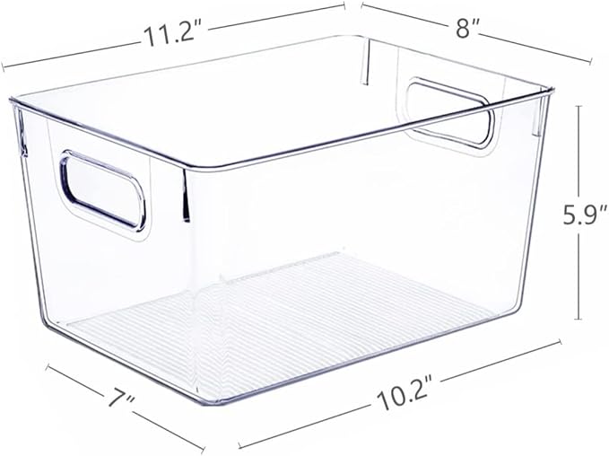 SKTEET Set of 8 Large Clear Plastic Storage Bins (8L), Storage Containers for Pantry Organization and Kitchen Storage Bins,Home Edit and Cabinet Organizers - Image 6