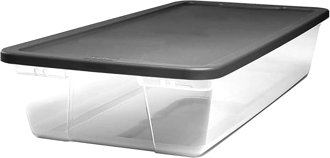 HOMZ 2-Pack Snaplock, Large Clear Plastic Storage Organizer Bins w/Lids, 41 Quart, Gray - Stackable Container Boxes for Bedroom, Bathroom, Garage, and Office Organization - Image 9