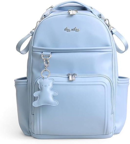Itzy Ritzy Boss Plus Large Diaper Bag Backpack with 19 Pockets (Teddy Blue) | Includes 2 Insulated Bottle Pockets, Changing Pad, Stroller Clips, Comfortable Padded Straps, Easy-to Clean, Travel-Ready by Unknown