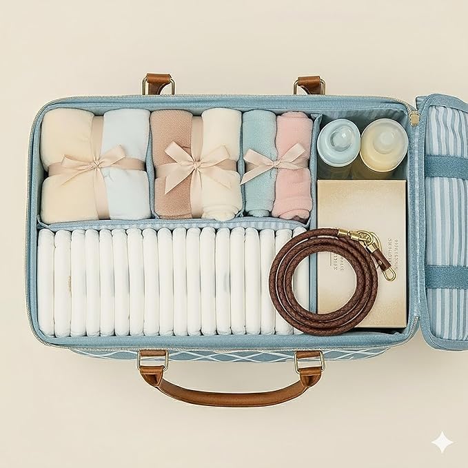 DOKUS & CO Luxe Diaper Caddy Organizer, Extra Large Collapsible Nursery Storage Tote for Baby Essentials & Travel - Image 7