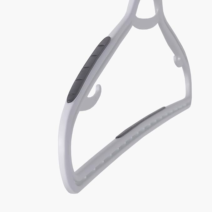 Neatfreak Slim Non Slip Hangers - Space Saving Hangers for Clothes with Lingerie Hooks and Pants Accessories Bar - Patented W Frame White Plastic (40) - Image 5