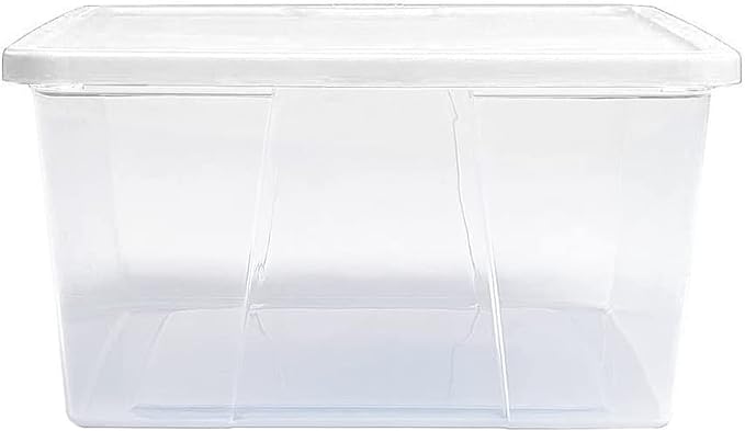 HOMZ 4-Pack Snaplock, Small Clear Plastic Storage Organizer Bins w/Lids, 12 Quart, White - Stackable Container Boxes for Bedroom, Bathroom, Garage, and Office Organization - Image 9