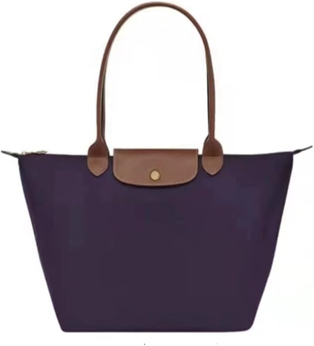 Women's Nylon Tote Bag, Large Capacity Waterproof Shoulder Bags, Spacious Handbag with Metal Zipper & Compartments by Unknown
