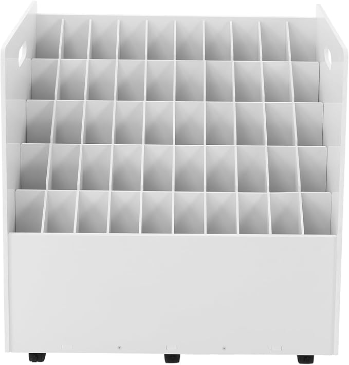Mobile 50 Slots Blue Print Storage Organizer, Construction Plan Holder | Removable Dividers,Max.Total Load 66lbs, Blueprint,Map,Newspapers,Roll Files Storage with 6 Lockable Wheels for Office,School - Image 5