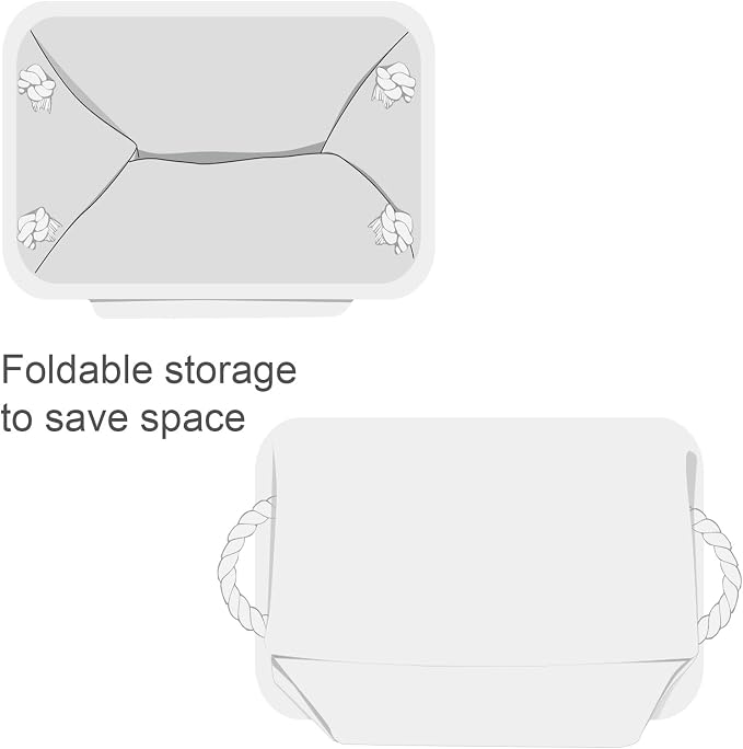 Fabric Storage Bin, Large 1 Pack 15.7L*11.8W*8.3H Storage Basket for Home Storage and Organization, Shelf Basket with Cover for Living Room Bedroom Closet（White - Image 7