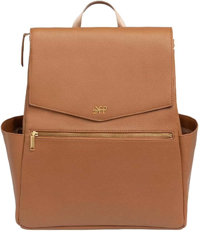 Freshly Picked Classic Diaper Bag II Backpack – Premium Vegan Leather, Large Capacity Baby Bag with Changing Pad, Stylish & Functional for Moms & Dads, Butterscotch by Unknown