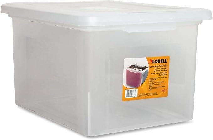 Lorell LLR68925 Letter/Legal Plastic File Box, 1 EA, clear - Image 2