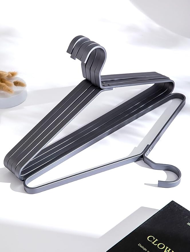 Premium Matte Titanium Gray Aluminum Coat Hangers 6 Piece Set, 16.5” Extra Smooth & Durable Metal Shirt Dress Hanger,Aluminum Alloy Hanger,Clothing Support,Clothing Hang - Image 6