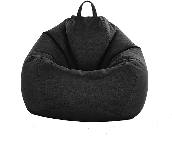 Stuffed Animal Storage Bean Bag Cover (No Filler) Extra Soft Beanbag Seat Chair Covers-Cotton Linen Memory Foam Beanbag Replacement Cover for Adults Children without Filling by ChenLee