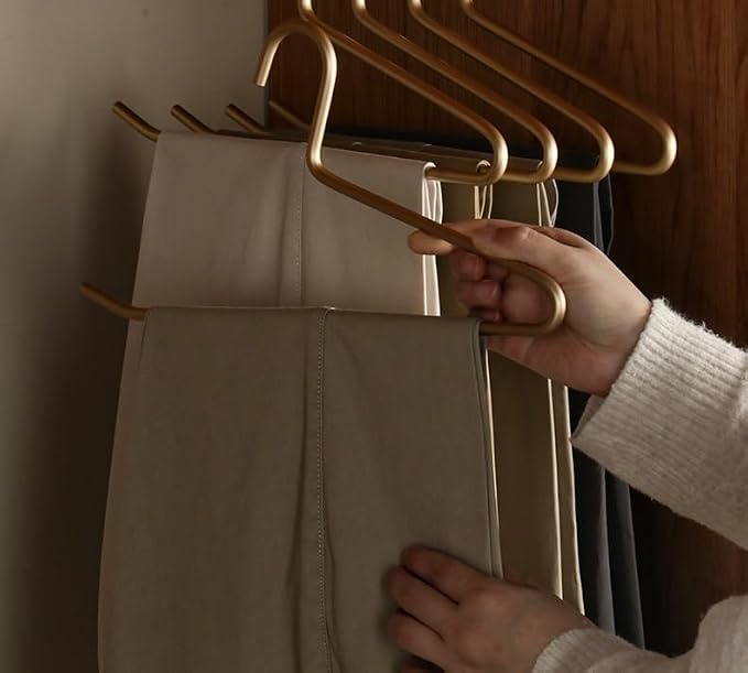 Premium Matte Gold Aluminum Pants Hanger 10 Pack, 13.7” Extra Smooth & Durable Metal Shirt Dress Hanger,Aluminum Alloy Hanger,Clothing Support,Clothing Hang - Image 4
