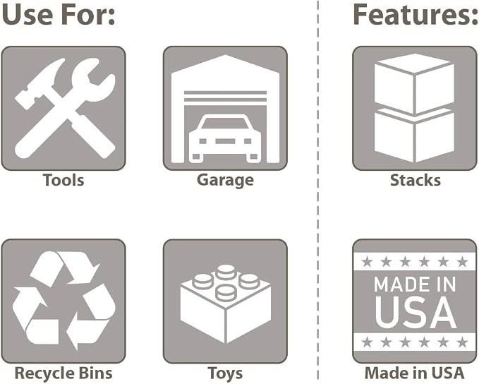 Akro-Mils 13014 Stak-N-Store Stackable Storage Bins, Heavy Duty Garage Storage Containers, Open Front Plastic Organizer for Tools, Shelves, Closet Organizer, 17-/12" x 11" x 12-1/2", Grey, 4-Pack - Image 5