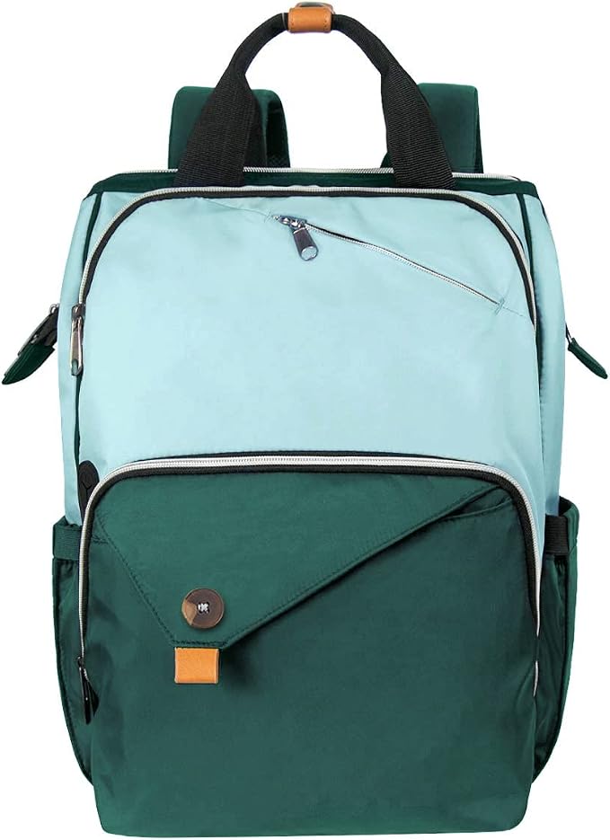 Hap Tim Baby Diaper Bag for Boys Girls, Large Backpack Diaper Bags with Double Compartments, Baby Registry Search Shower Gifts Stuff Newborn Must Haves, Green（7340-GR） by HapTim
