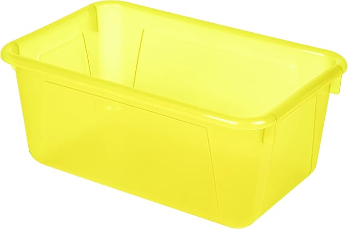 Storex Small Cubby Bin, 12.2 x 7.8 x 5.1 Inches, Candy Yellow, 5-Pack (62476U05C) - Image 2