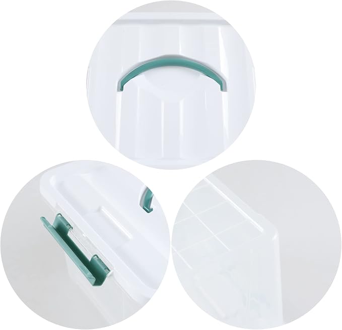 Gainhope 6 Packs 14 L Plastic Stackable Storage Box with Latching Lid | Clear Organizer Bins with Handle - Image 2