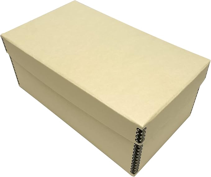 Lineco Archival Photo Card Box, Museum-Quality Storage, 4x6x12 Inch, Tan | Acid-Free with Removable Lid, Metal-Edge Corner, Bulk Storage and Preservation for Negatives, Prints, Films, Photos, Snapshot - Image 6