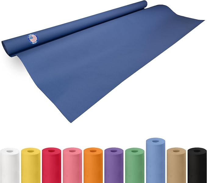 48" x 1200" (100 feet) Blue Kraft Paper Roll - USA-Made Quality Craft Paper for Gift Wrapping, Kids' Arts & Crafts, School Projects - 100% Recycled Natural Material 50lb Thickness by IDL Packaging by IDLPackaging