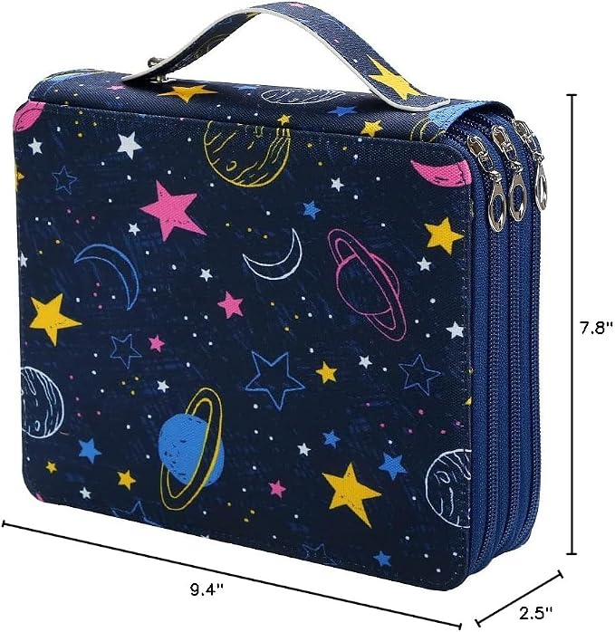 120 Slots Colored Pencil Case Organizer, 3 Layer Bag | Twill Oxford fabric,127 elastic loops,detachable handle,for travel, home storage,drawing tools,creative gifts - Image 7