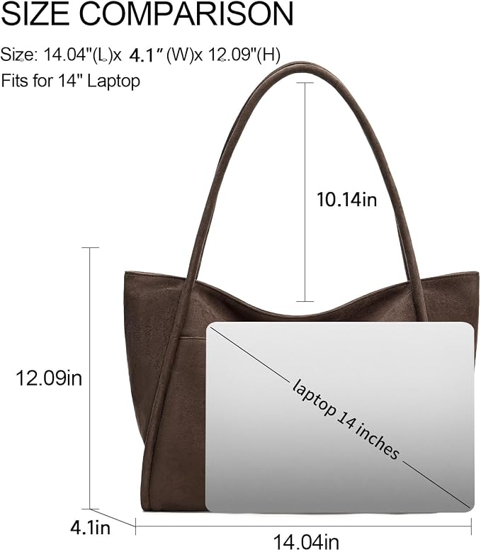 GAEKEAO Tote Bag for Women Vegan Leather Zipper Shoulder Bags Travel Purses | Large Capacity Purse Handbags, Inner Pocket with Key Clip, Fits 14" Laptop, for Casual Work Dating Commute Daily Weekender - Image 3