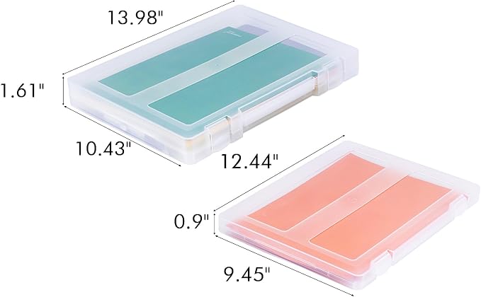 8 Pack Paper Storage Boxes, 8.5 x 11 Plastic Portable Project Case for US letter Size and A4 paper, Plastic Multi-Purpose Thick Scrapbook Storage Box for Office,Craft or Art Supplies - Image 2