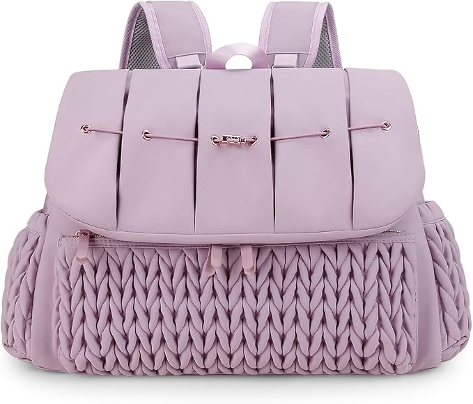 Lmbabter Diaper Bag Backpack Messenger Bag Travel Backpack Maternity Bags Stylish Baby Bag with Changing Pad for Mom (Purple) by Lmbabter