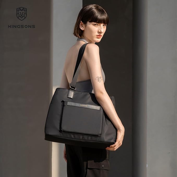 Kingsons Tote Bag for Women, Large Nylon Tote handbags, waterproof Laptop Tote with 14" MacBook Pro Compartment - Image 2