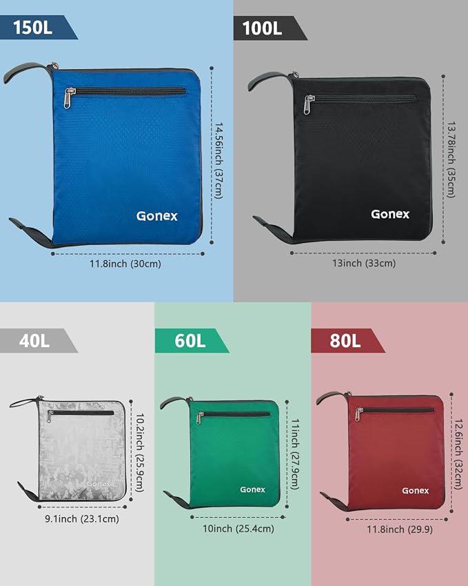Gonex 150L Foldable Travel Duffle Bag with Shoe Compartment, Lightweight | 210D Nylon, Water-Repellent, Folds Compact, Multiple Pockets, Luggage Sleeve, Family Travel & Camping, Mint Green - Image 6