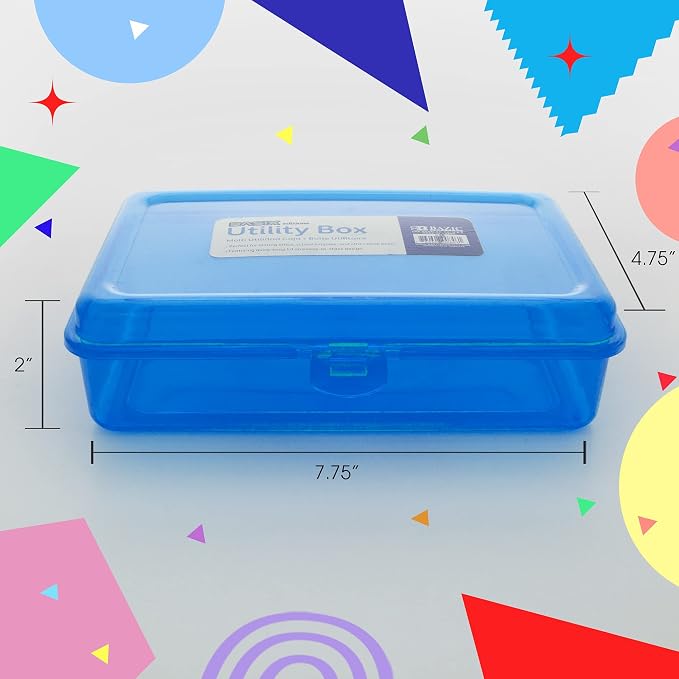 BAZIC PRODUCTS Basix Multipurpose Pencil Box, Stackable, 24-Case | snap-latch lid for pens, tools, crafts, supplies - Image 3