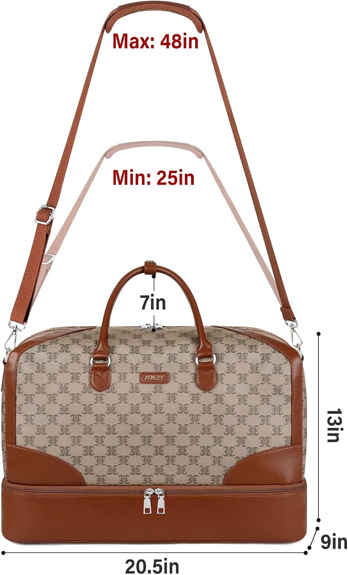 ITIEZY Weekender Bag for Women 21.5" Travel Duffel Large Carry On Bag 3PCS | Nylon Duffel Bag with Waterproof Shoe Compartment, Crossbody Bag and Toiletry Bag, Travel Weekend Hospital Overnight Gym Bag - Image 6