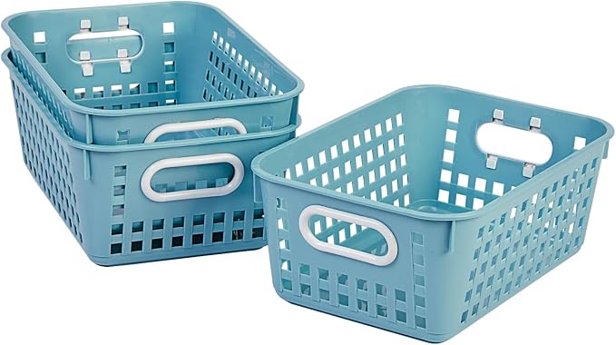 Really Good Stuff Medium Plastic Book Baskets, 11" x 7.5" x 4.5", 6-Pack | Water, Versatile Storage Solution for Classroom, Home & Office, Storage, Multi-Purpose - Image 4
