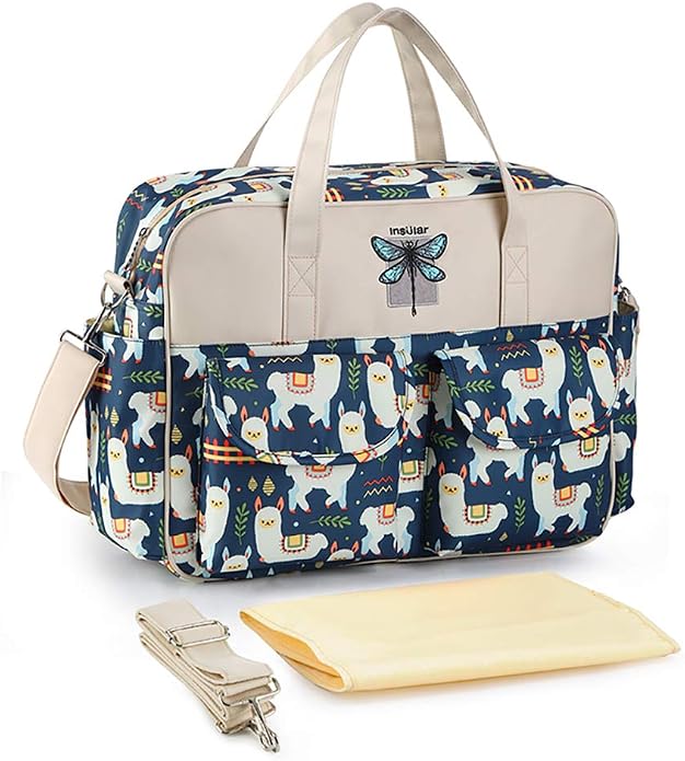 Kamay's Mummy Shoulder Bag Diaper Bag Chic Nappy Changing Bag Tote/Messenger Style Large with Changing Mat, Adjustable Straps by Kamay%27s