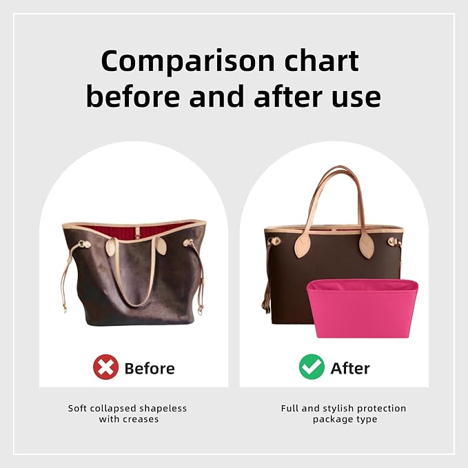DGAZ Purse Organizer Insert Fits Neverfull-Mini/PM/MM/GM Bags，Silk Bag Organizer，Luxury Handbag & Tote Shaper（GM, Peach Pink） | Soft and Lightweight,Perfect Fit,Multi-pocket Storage,Bag Protector,Luxury Bag Care,Handmade,for Smooth Bag Organizer - Image 4