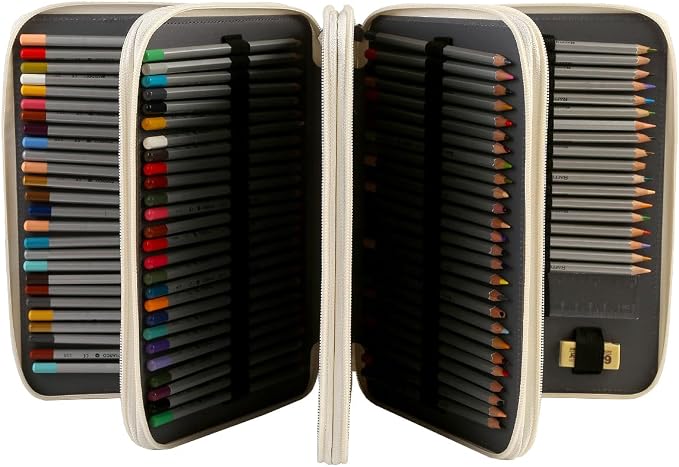 200 Slots Colored Pencil Case Organizer, 4 Layer Bag | Twill Oxford fabric,203 elastic loops,detachable handle,for travel, home storage,drawing tools,creative gifts - Image 2