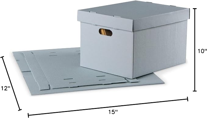 Blue Record Storage Carton 12W x 15L x 10" H (Single Box) - Image 3