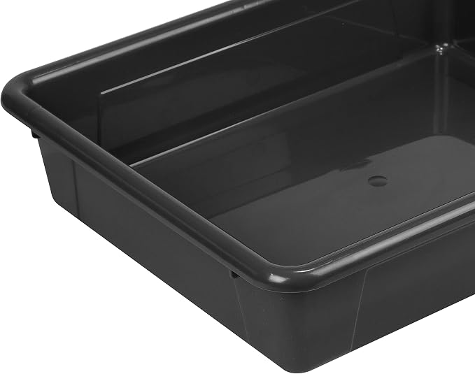 Storex Letter Size Flat Storage Tray – Organizer Bin for Classroom, Office and Home, Black, 20-Pack (62516A05C) - Image 5