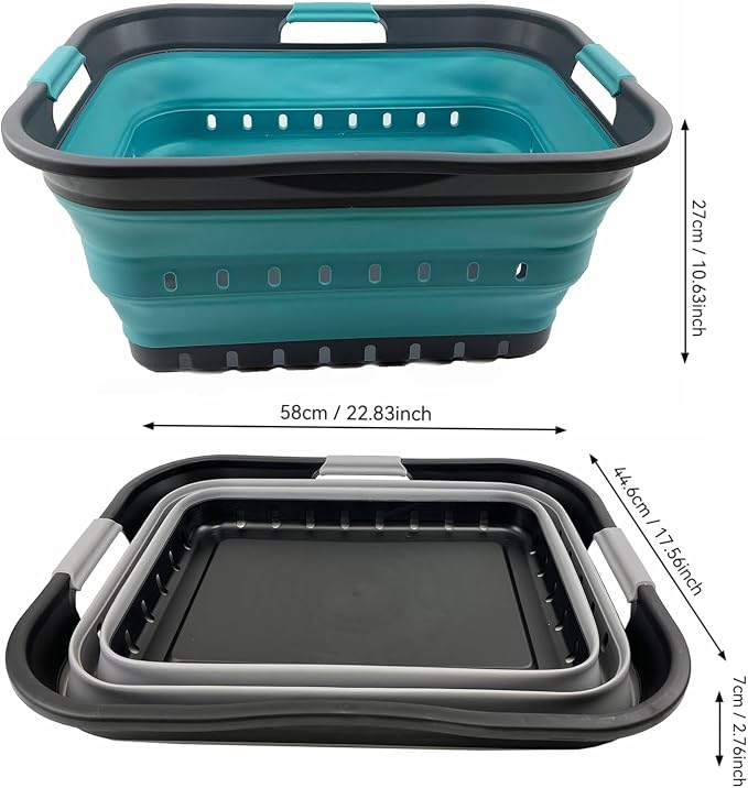 SAMMART 42L (11 gallon) Collapsible Plastic Laundry Basket - Foldable Pop Up Storage Container/Organizer - Portable Basket - Space Saving Hamper/Basket - Image 9