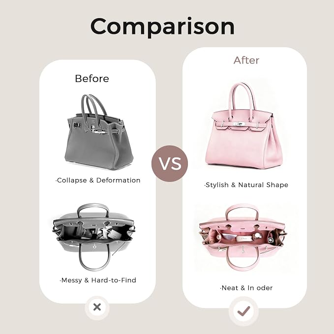 ZTUJO Silky Purse Organizer For Birkin, Luxury Purse Organizer Insert (Rose Sakura, BK25) - Image 8