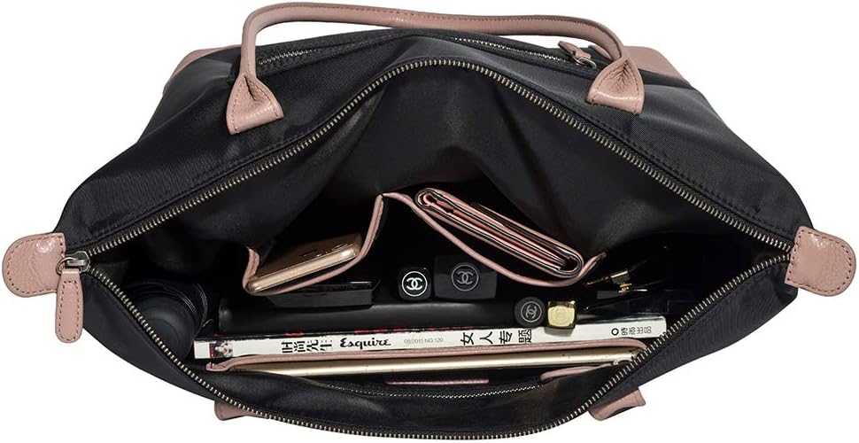 DORIS&JACKY Women Lightweight Tote Bag Designer Leather Work Shoulder Purse | Large Foldable Waterproof Nylon Hobo, Soft Fashion Casual Travel Gym Shopping Handbags with Long Leather Strap - Image 5