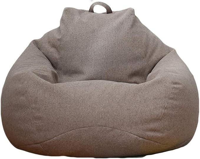 Stuffed Animal Storage Bean Bag Cover (No Filler) Extra Soft Beanbag Seat Chair Covers-Cotton Linen Memory Foam Beanbag Replacement Cover for Adults Children without Filling by ChenLee
