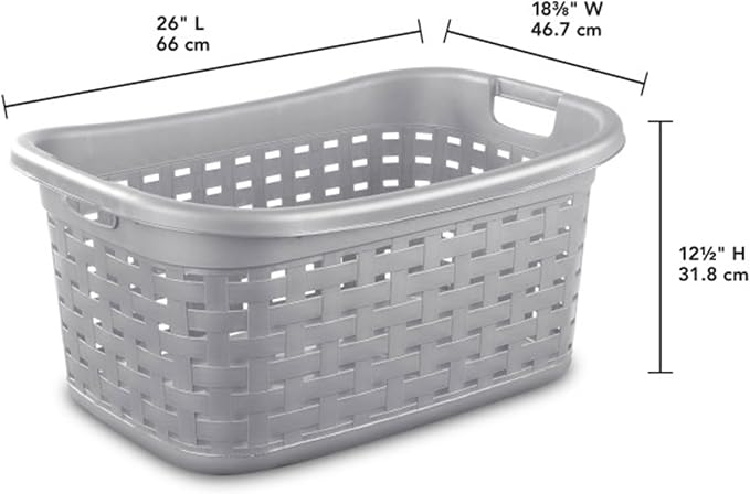 Sterilite Cement Gray Durable Weave Laundry Basket with Wicker Pattern (12 Pack) - Image 3