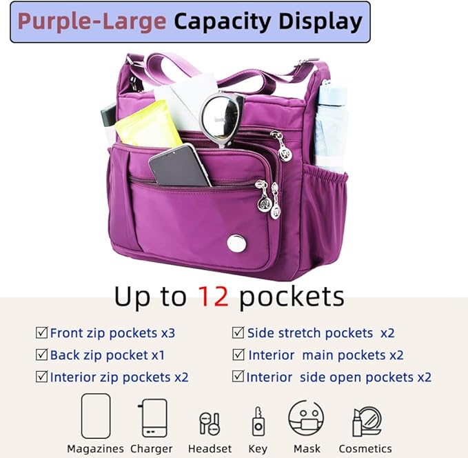 MINTEGRA Women Shoulder Handbag Roomy Multiple Pockets Bag Ladies Crossbody Purse Fashion Tote Top Handle Satchel - Image 5