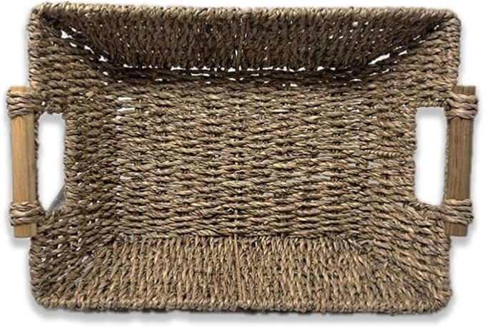 Premium Handmade 14" Tall Kalani Seagrass Basket with Bamboo Handle – Rustic Boho Organizer for Bathroom, Living Room & Entryway Storage by The Lucky Clover Trading - Image 9