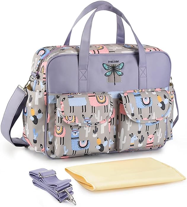 Kamay's Mummy Shoulder Bag Diaper Bag Chic Nappy Changing Bag Tote/Messenger Style Large with Changing Mat, Adjustable Straps by Kamay%27s
