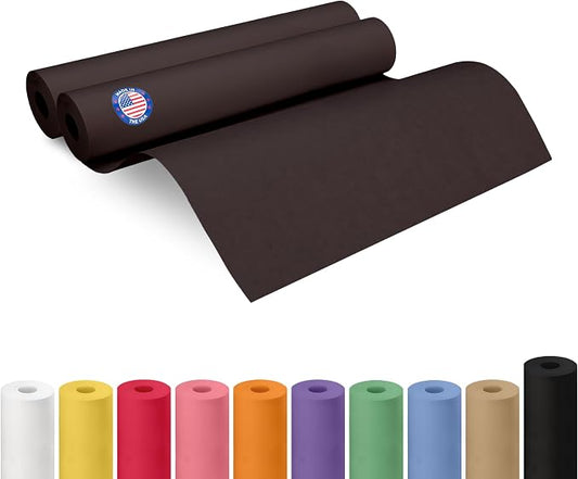 18" x 1200" (100 ft) Black Kraft Paper Roll, Pack of 2 - USA-Made Quality Craft Paper for Gift Wrapping, Kids' Arts & Crafts, School Projects - 100% Recycled, 50 lb Natural Material by IDL Packaging by IDLPackaging