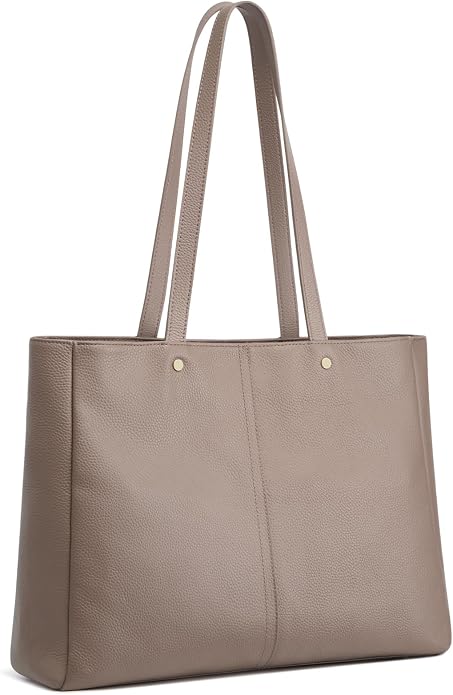 Kattee Women's Soft Leather Work Tote Bag | Large interior with a luggage sleeve for organized work, travel, and everyday carrying. - Image 8
