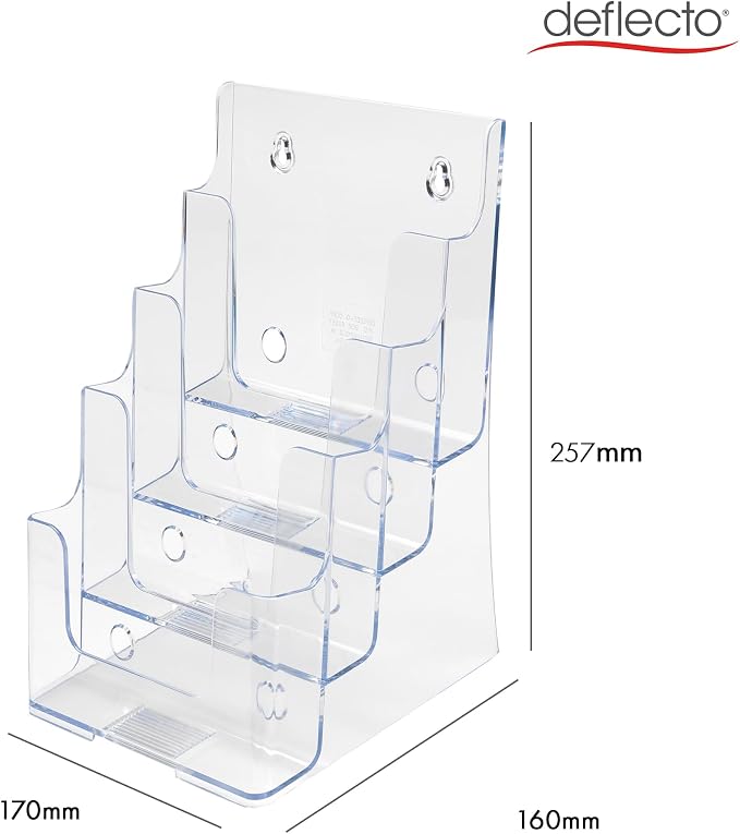 Deflecto 77901 Four-tier multi-compartment medium size docuholder, 6-1/2wx6-1/4dx10h, clear - Image 2