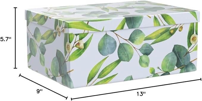 Soul & Lane - Sprigs of Green Decorative Storage Boxes with Lids, Set of 3 | Large Green Nesting Cardboard Boxes for Keepsakes, Photos and Gifts, Memory Containers for Home Decor and Organization - Image 5