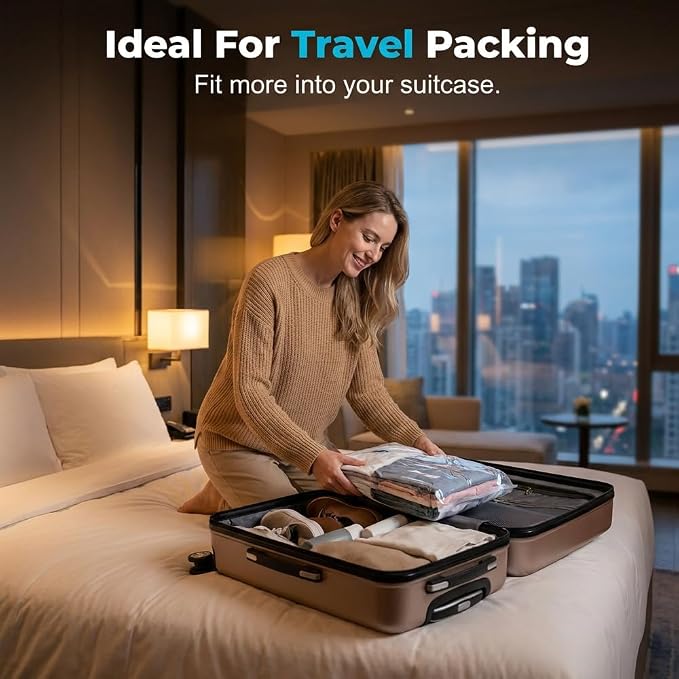 No‑Pump Vacuum Storage Bags,Reusable Cube Compression Space Saver Bags,3 Sizes Press & Seal Compression for Clothes, Bedding & Travel (5, 23.62 * 15.74") - Image 7
