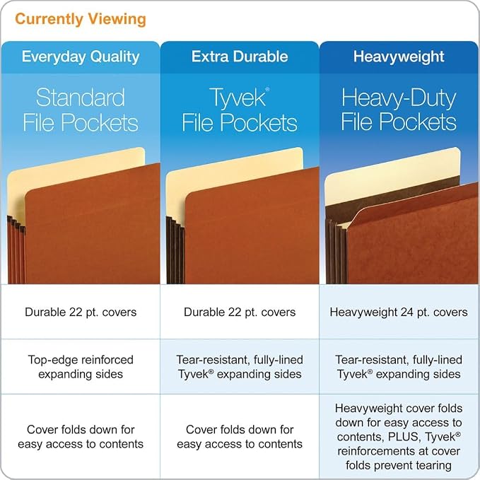 Pendaflex File Pockets, 1.75 Inch Expansion, Brown, Letter, 25 per box (1514C-OX) - Image 7