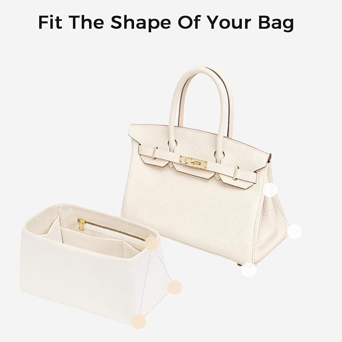 ZTUJO Silky Purse Organizer For Birkin, Luxury Purse Organizer Insert (Craie, BK25) - Image 4