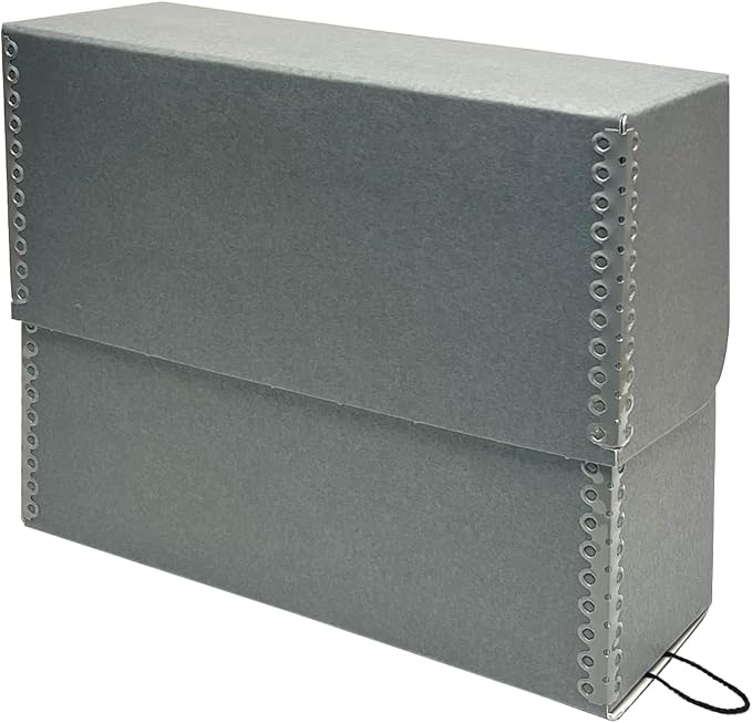 Lineco Archival Document Storage Box, 12.5" x 10.5" x 5", Gray | Acid-Free, 12 Letter Sized File Folders Included, Organizer for Prints, Photos, Papers - Image 4